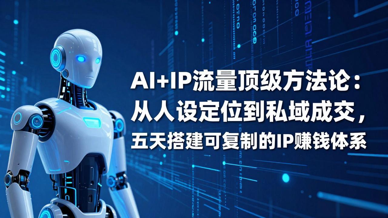 【精】AI+IP顶级方法论：从人设定位到私域成交，五天搭建可复制的IP赚钱体系-资源之家