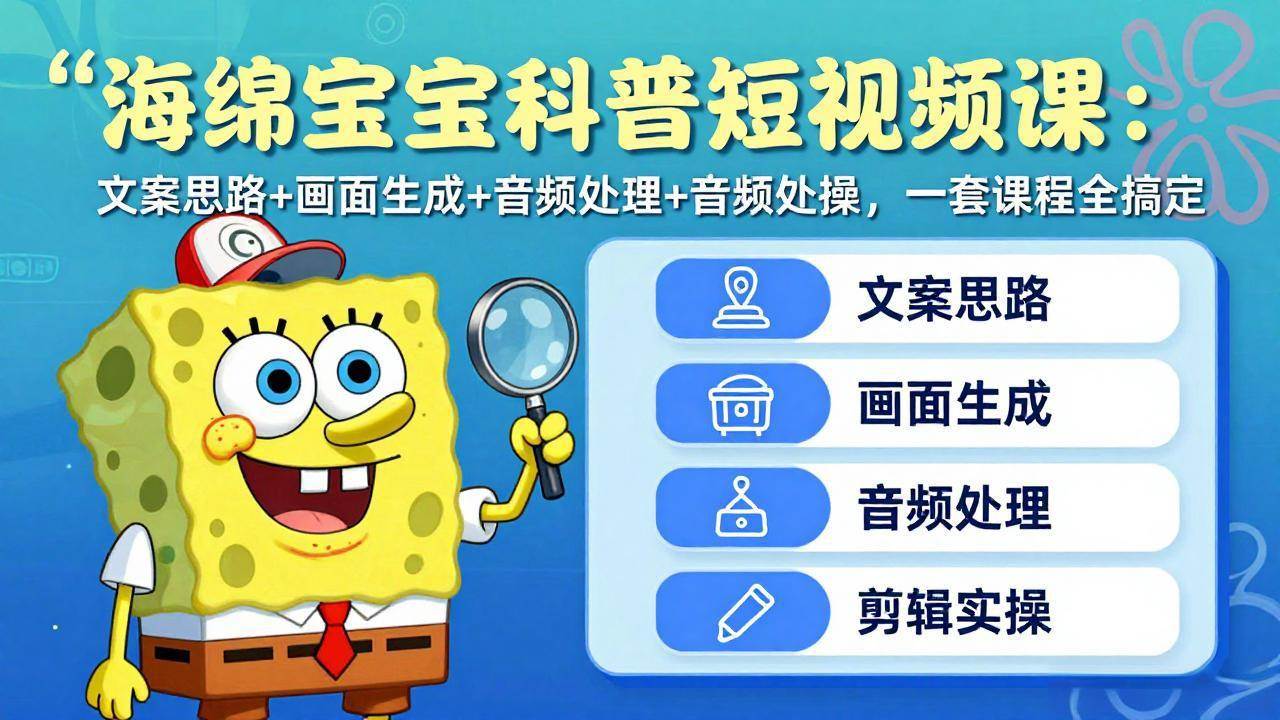 抖音27W粉丝博主的海绵宝宝科普短视频教学,内容制作简单,撸创作者伙伴计划 抖音27W粉丝博主的海绵宝宝科普短视频教学,内容制作简单,撸创作者伙伴计划