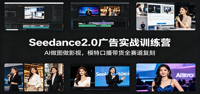 【精】Seedance2.0广告实战训练营：AI做图做影视，模特口播带货全赛道复刻