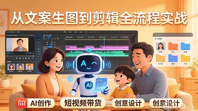 【精】原创 AI 剧情短视频带货：AI+家庭剧情+带货广告，从文案生图到剪辑全流程实战-资源之家