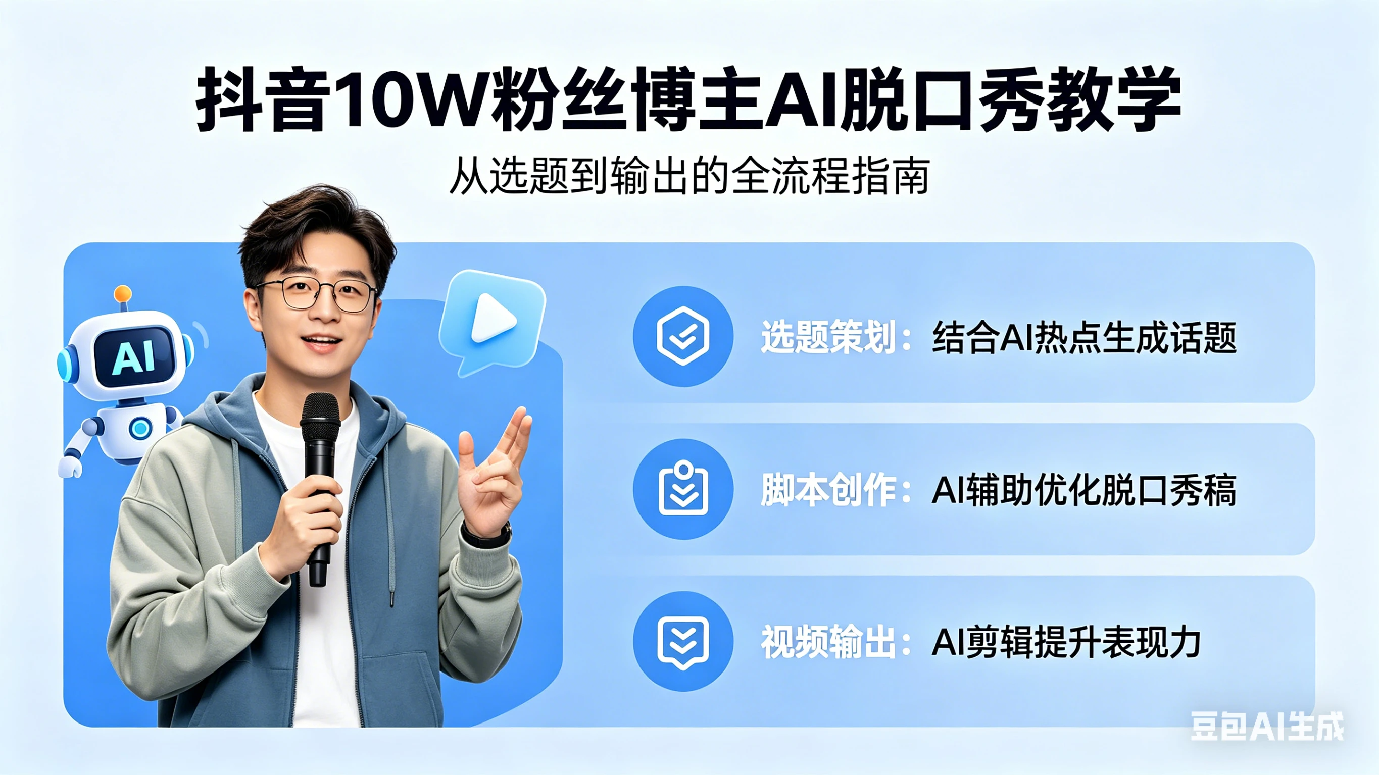 抖音10W粉丝博主AI脱口秀教学 最近刷屏的很火爆的玩法 低门槛 可复制-副业吧