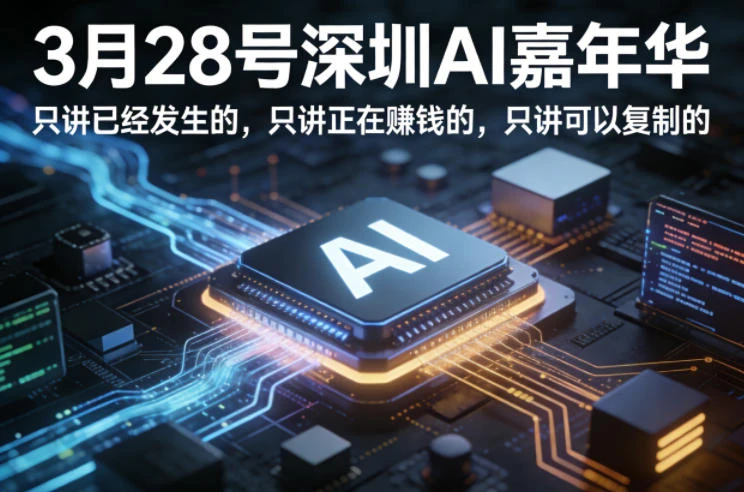 【精】3月28号深圳AI嘉年华，只讲已经发生的，只讲正在賺钱的，只讲可以复制的-资源之家