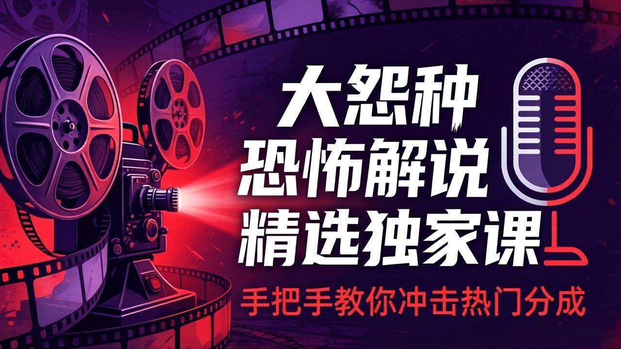 【精】大怨种恐怖解说精选独家课:电影下载+文案配音+片头封面,手把手教你冲击热门分成-副业吧 【精】大怨种恐怖解说精选独家课:电影下载+文案配音+片头封面,手把手教你冲击热门分成-副业吧