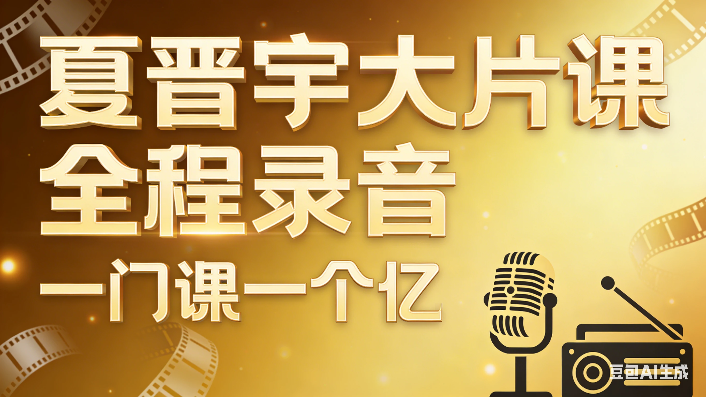 【精】夏晋宇大片课全程录音，一门课一个亿-资源之家