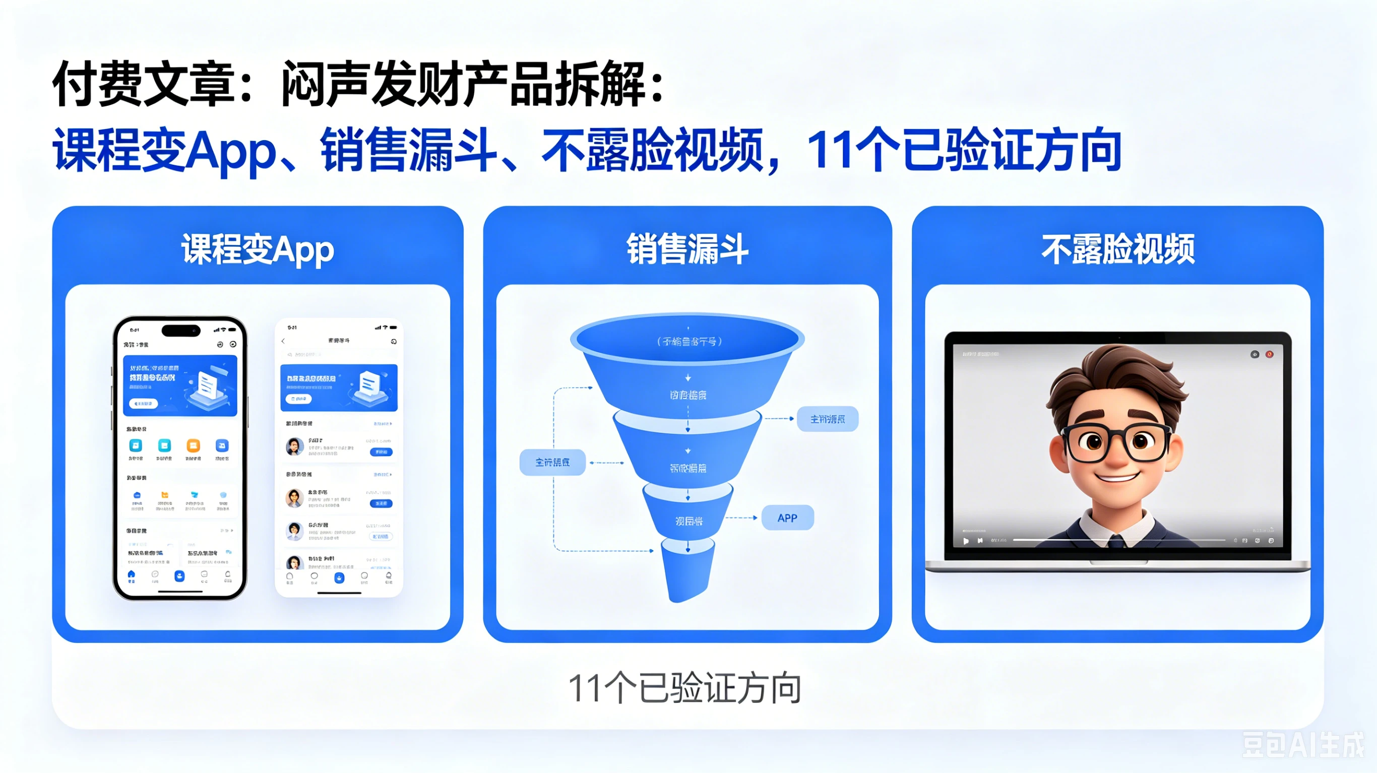 【精】付费文章:闷声发财产品拆解:课程变App、销售漏斗、不露脸视频,11个已验证方向-副业吧 【精】付费文章:闷声发财产品拆解:课程变App、销售漏斗、不露脸视频,11个已验证方向-副业吧