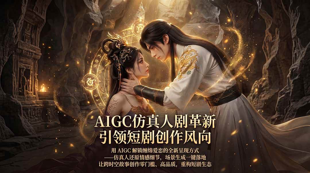 【精】AIGC 仿真人短剧创作革新，解锁仙侠爱恋全新呈现，一键出高质场景，零门槛打造爆款剧集