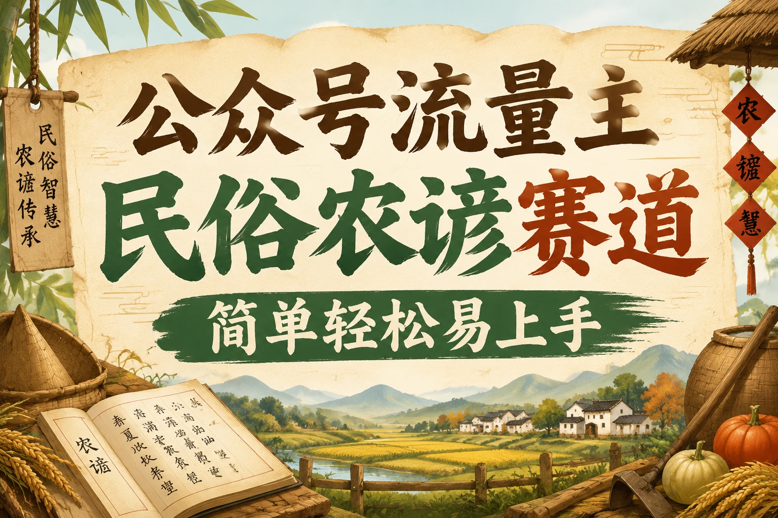 公众号流量主民俗农谚赛道,靠老祖宗留下的农谚写预测,选题不愁,结构固定,小白好上手! 公众号流量主民俗农谚赛道,靠老祖宗留下的农谚写预测,选题不愁,结构固定,小白好上手!