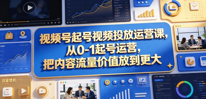 【精】视频号起号视频投放运营课,从0-1起号运营,把内容流量价值放到更大-副业吧 【精】视频号起号视频投放运营课,从0-1起号运营,把内容流量价值放到更大-副业吧
