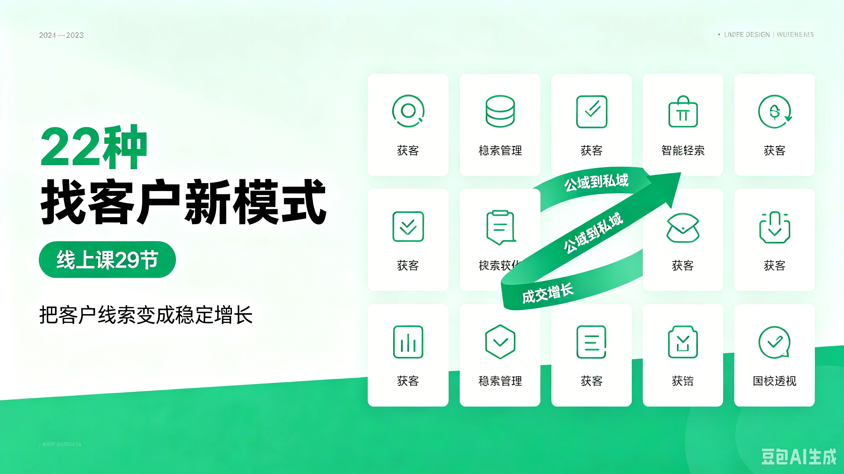 【精】22种找客户新模式，把客户线索变成稳定增长（线上课29节）