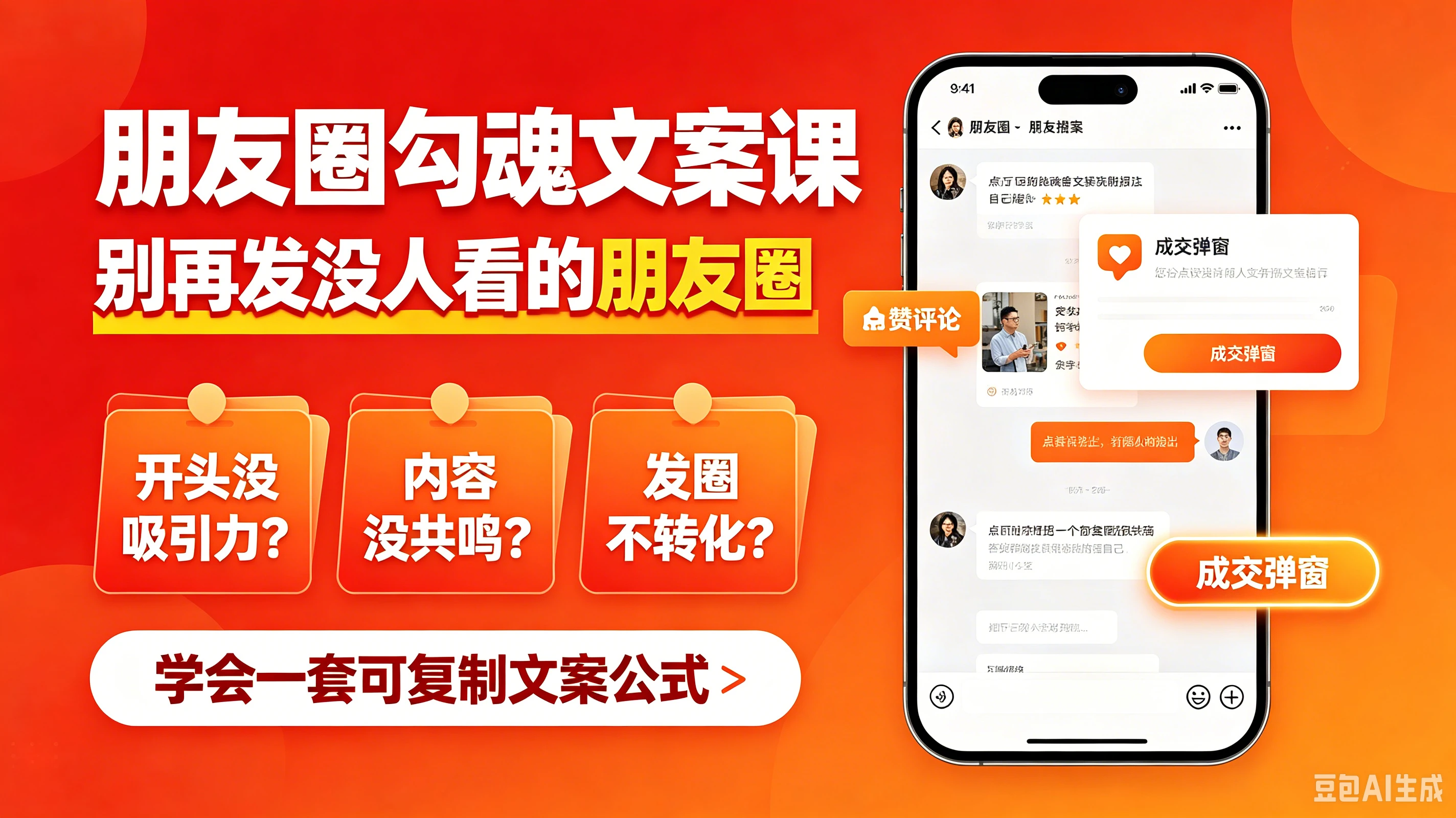 【精】朋友圈勾魂文案课，别再发没人看的朋友圈，学会一套可复制文案公式-资源之家
