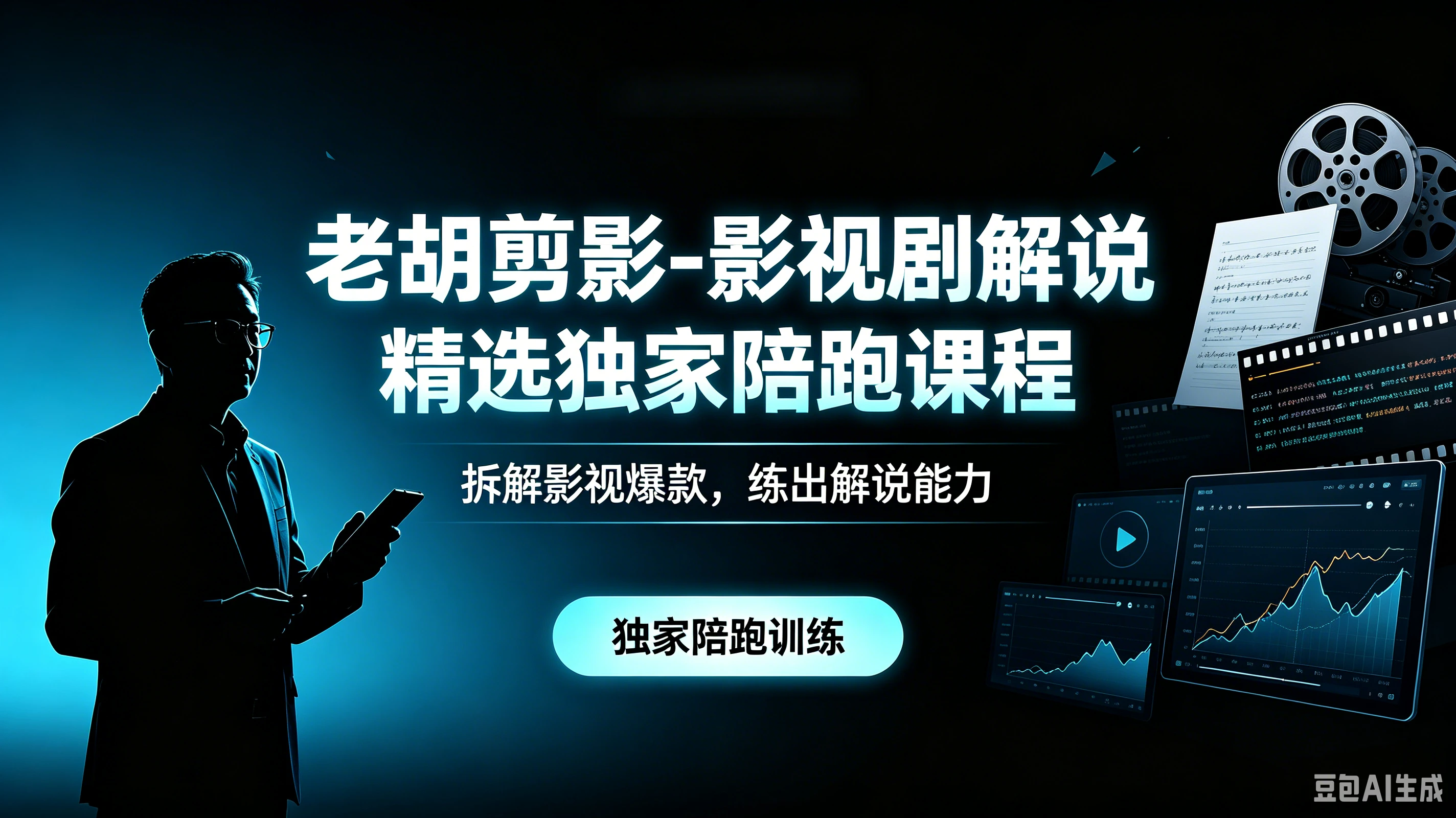 【精】老胡剪影-影视剧解说精选独家陪跑课程，拆解影视爆款，练出解说能力-副业吧