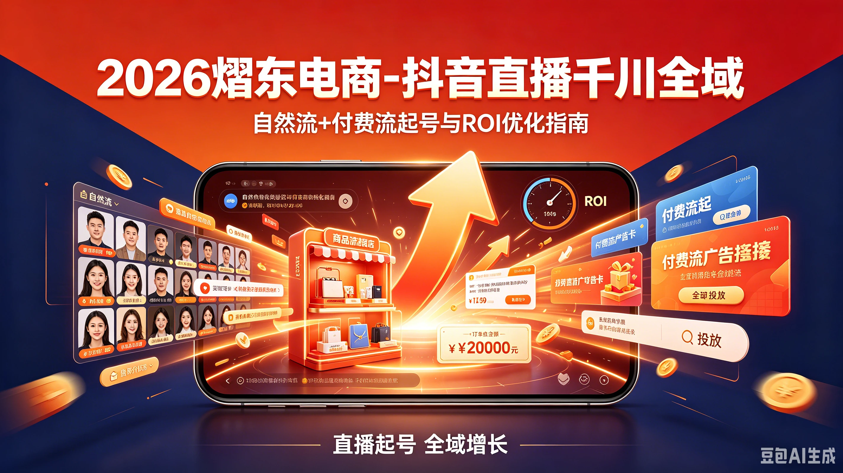 【精】2026熠东电商-抖音直播千川全域：自然流+付费流起号与ROI优化指南(26年5月15-19日)