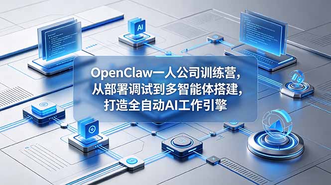 【精】OpenClaw 一人公司训练营,从部署调试到多智能体搭建,打造全自动 AI 工作引擎-资源之家 【精】OpenClaw 一人公司训练营,从部署调试到多智能体搭建,打造全自动 AI 工作引擎-资源之家