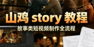 【精】山鸡 story 教程｜故事类短视频制作全流程｜4 节系统课掌握情感故事视频核心技巧