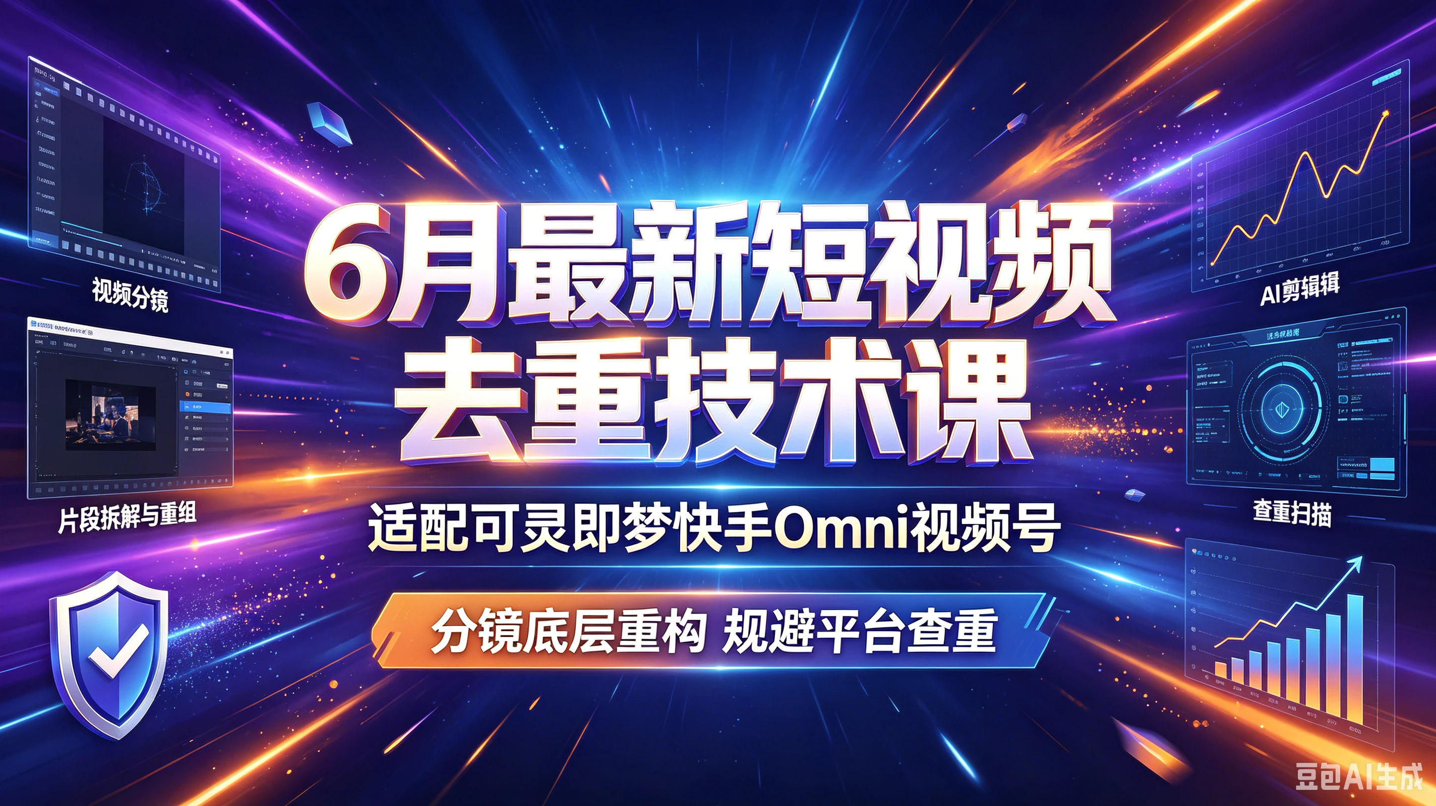 6月最新短视频去重技术课，适配可灵即梦快手Omni视频号，分镜底层重构规避平台查重-资源之家