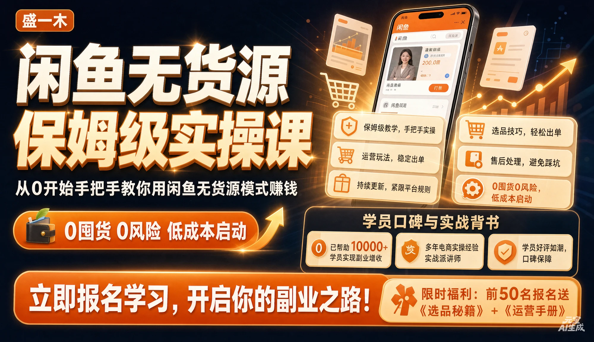 【精】盛一木：闲鱼无货源保姆级实操课，从0开始手把手教你用闲鱼无货源模式赚钱