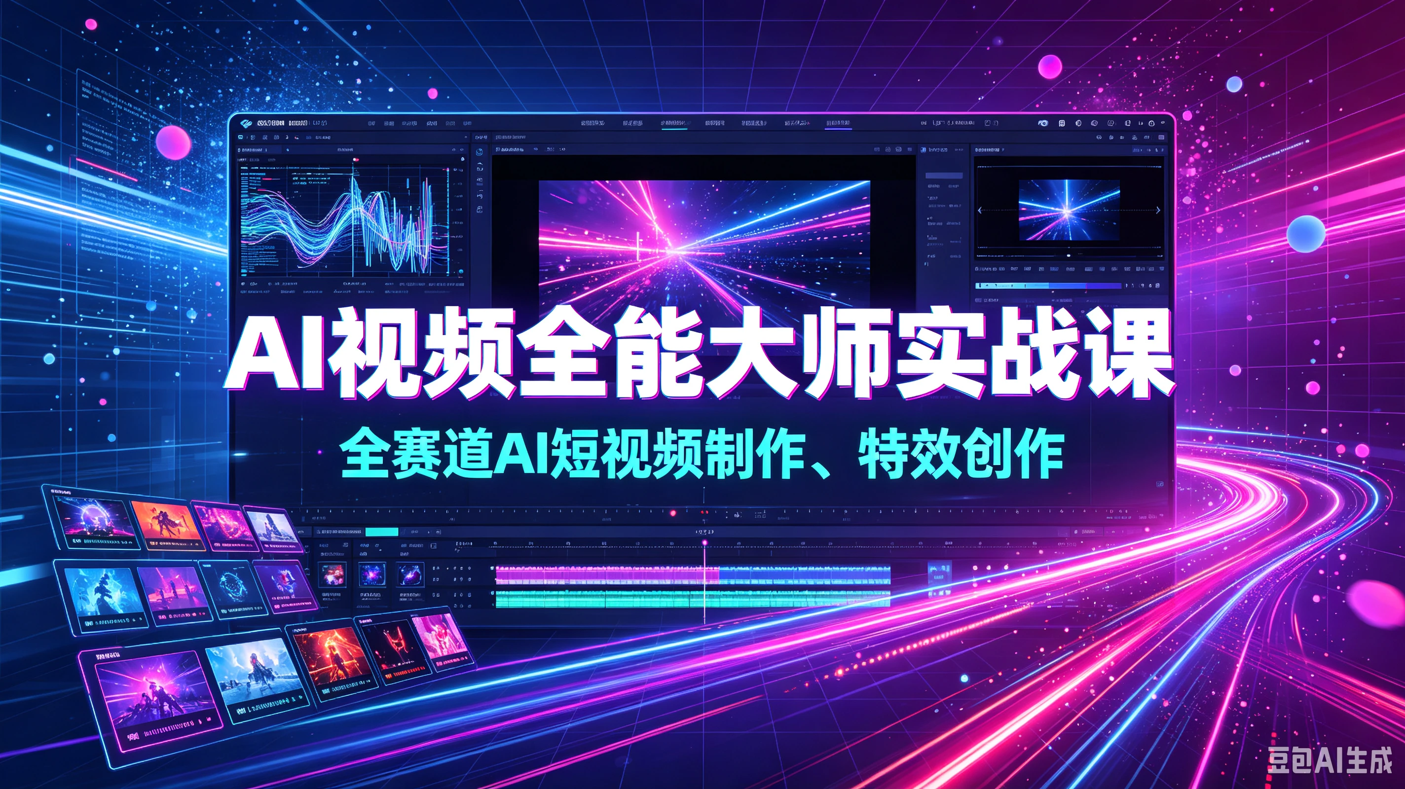 【精】AI视频全能大师实战课|全赛道AI短视频制作、特效创作