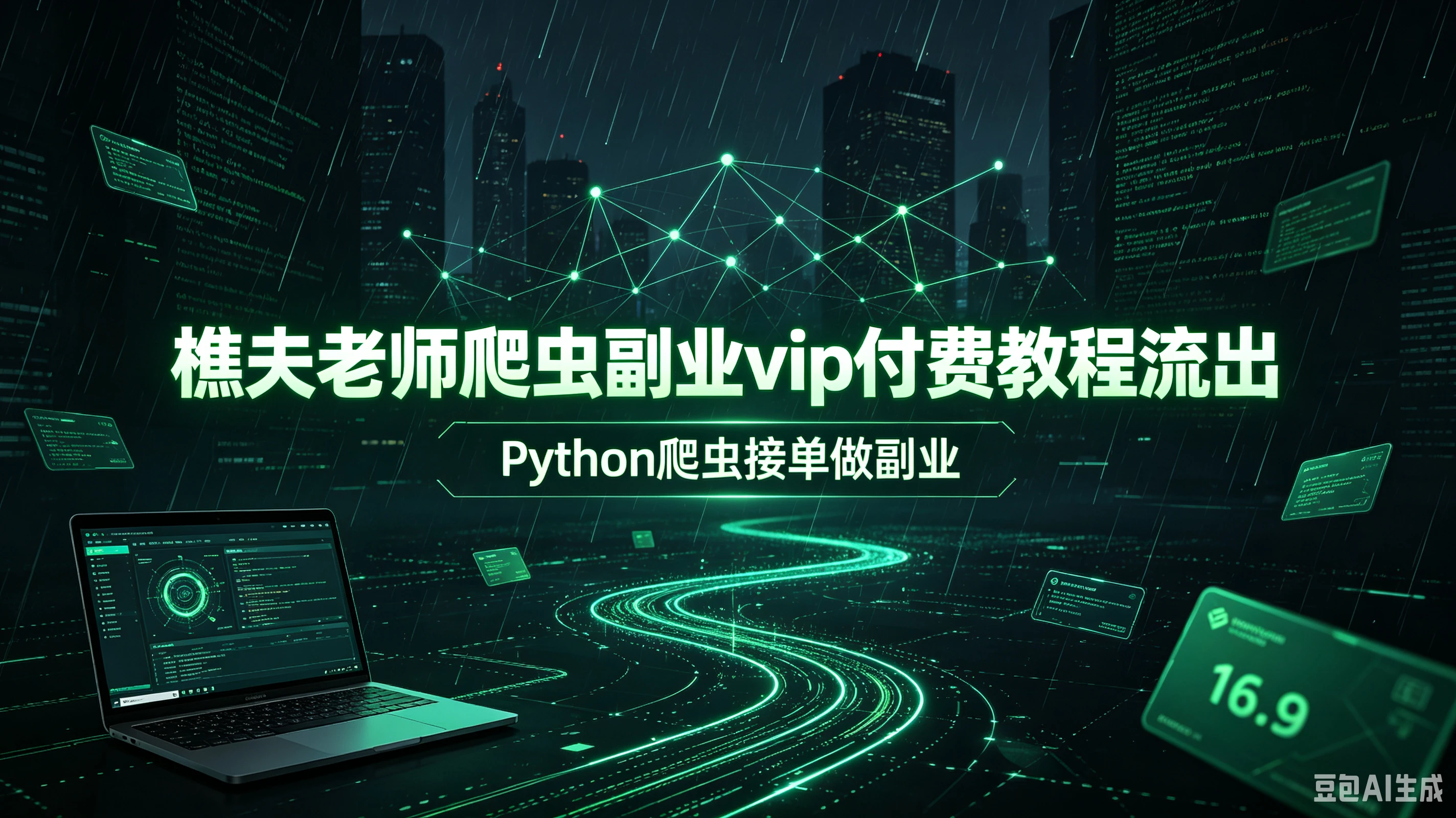 【精】樵夫老师爬虫副业vip付费教程流出，Python爬虫接单做副业