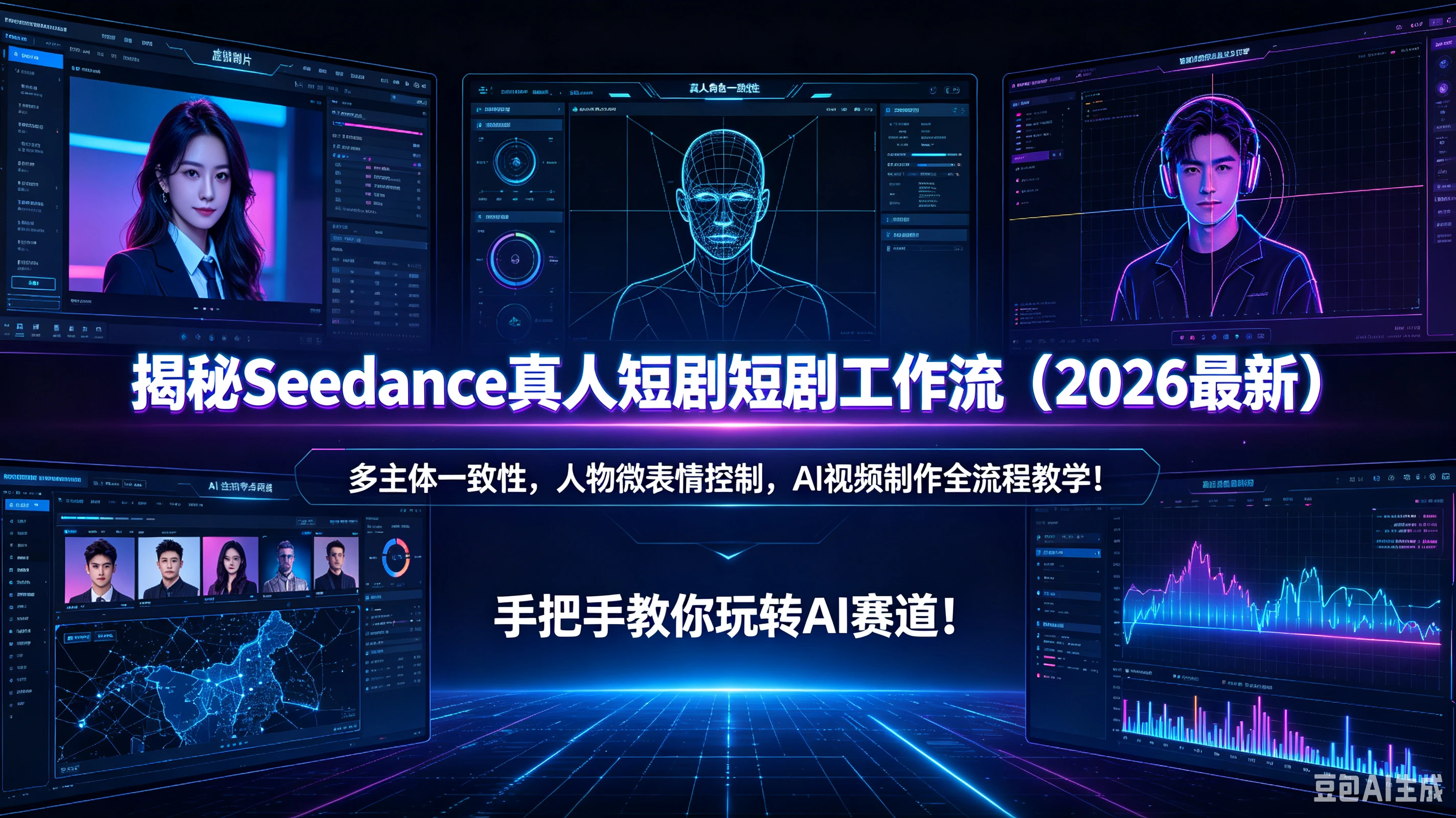 【精】揭秘Seedance真人短剧短剧工作流(2026最新)多主体一致性,人物微表情控制,AI视频制作全流程教学!手把手教你玩转AI赛道! 【精】揭秘Seedance真人短剧短剧工作流(2026最新)多主体一致性,人物微表情控制,AI视频制作全流程教学!手把手教你玩转AI赛道!