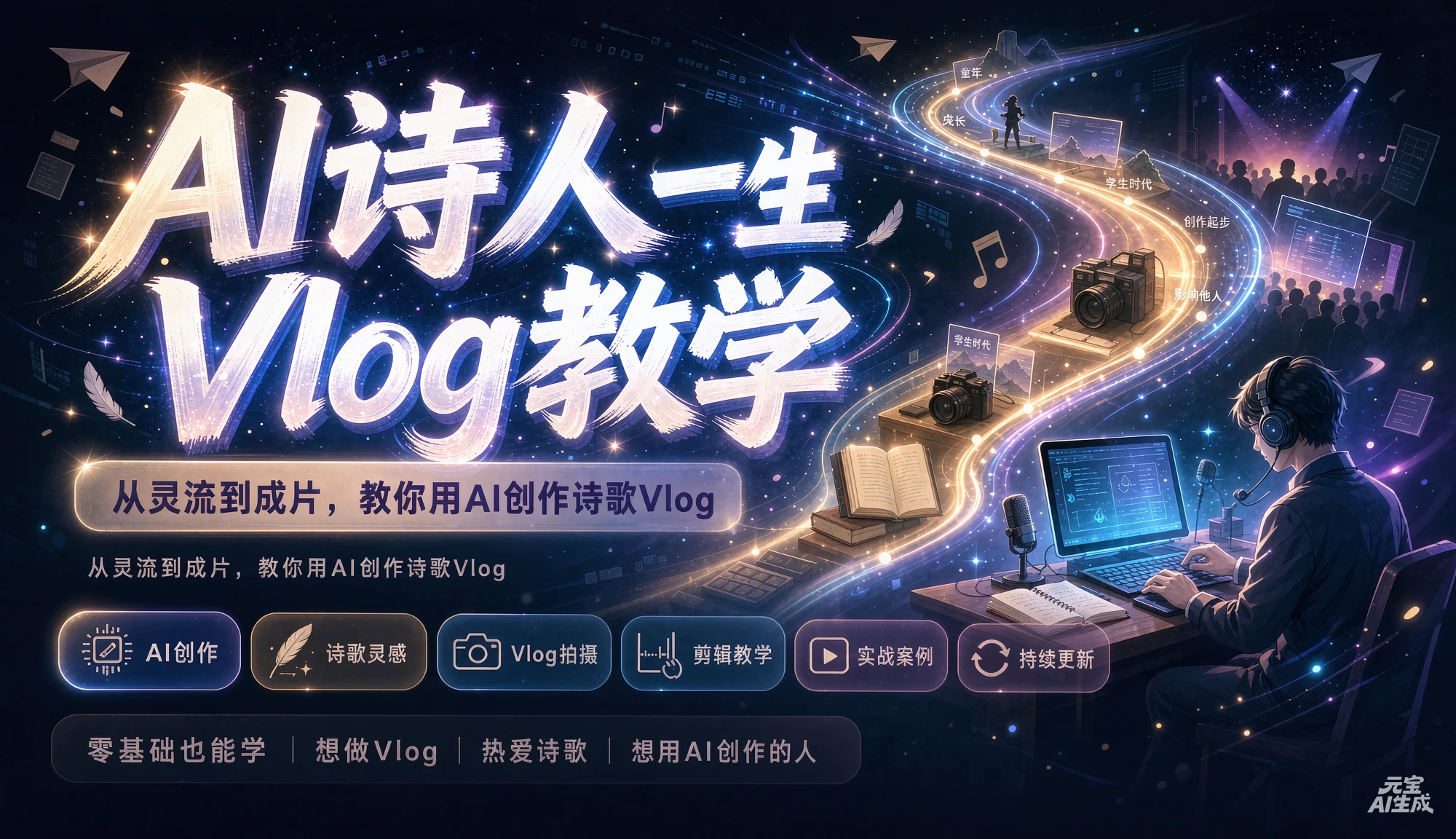 【精】AI诗人一生Vlog教学,AI制作丨伙伴计划丨精选收益丨商单收徒 ,新领域红利期,抓紧做 【精】AI诗人一生Vlog教学,AI制作丨伙伴计划丨精选收益丨商单收徒 ,新领域红利期,抓紧做