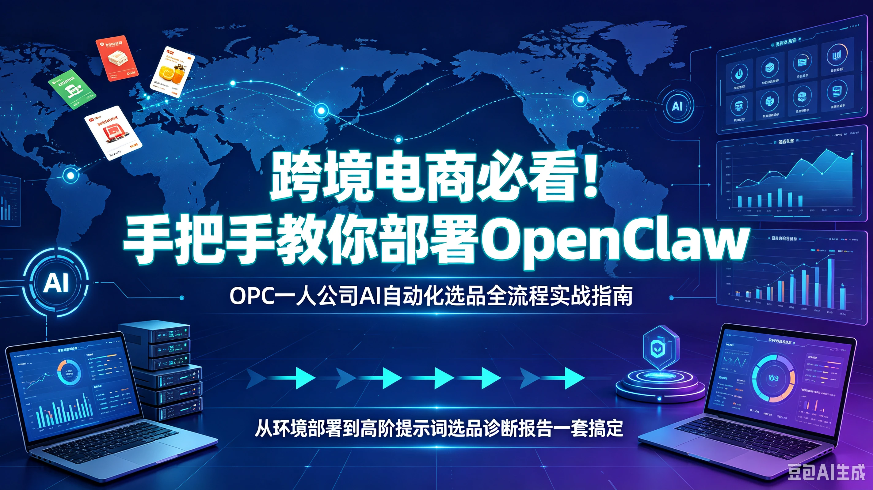 【精】跨境电商必看!手把手教你部署OpenClaw,OPC一人公司AI自动化选品全流程实战指南,从环境部署到高阶提示词选品诊断报告一套搞定 【精】跨境电商必看!手把手教你部署OpenClaw,OPC一人公司AI自动化选品全流程实战指南,从环境部署到高阶提示词选品诊断报告一套搞定
