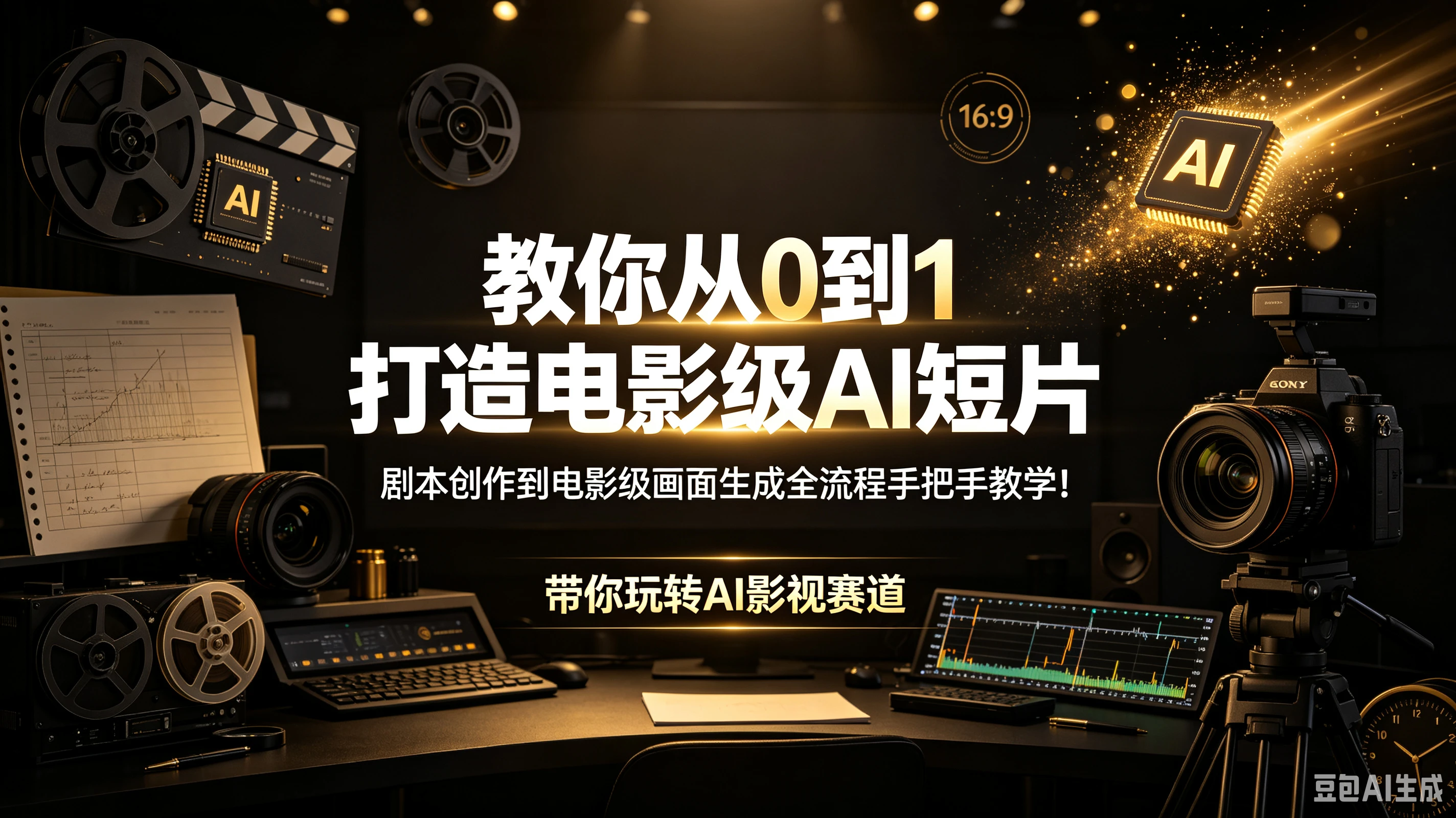 【精】教你从0到1打造电影级AI短片 剧本创作到电影级画面生成全流程手把手教学！带你玩转AI影视赛道