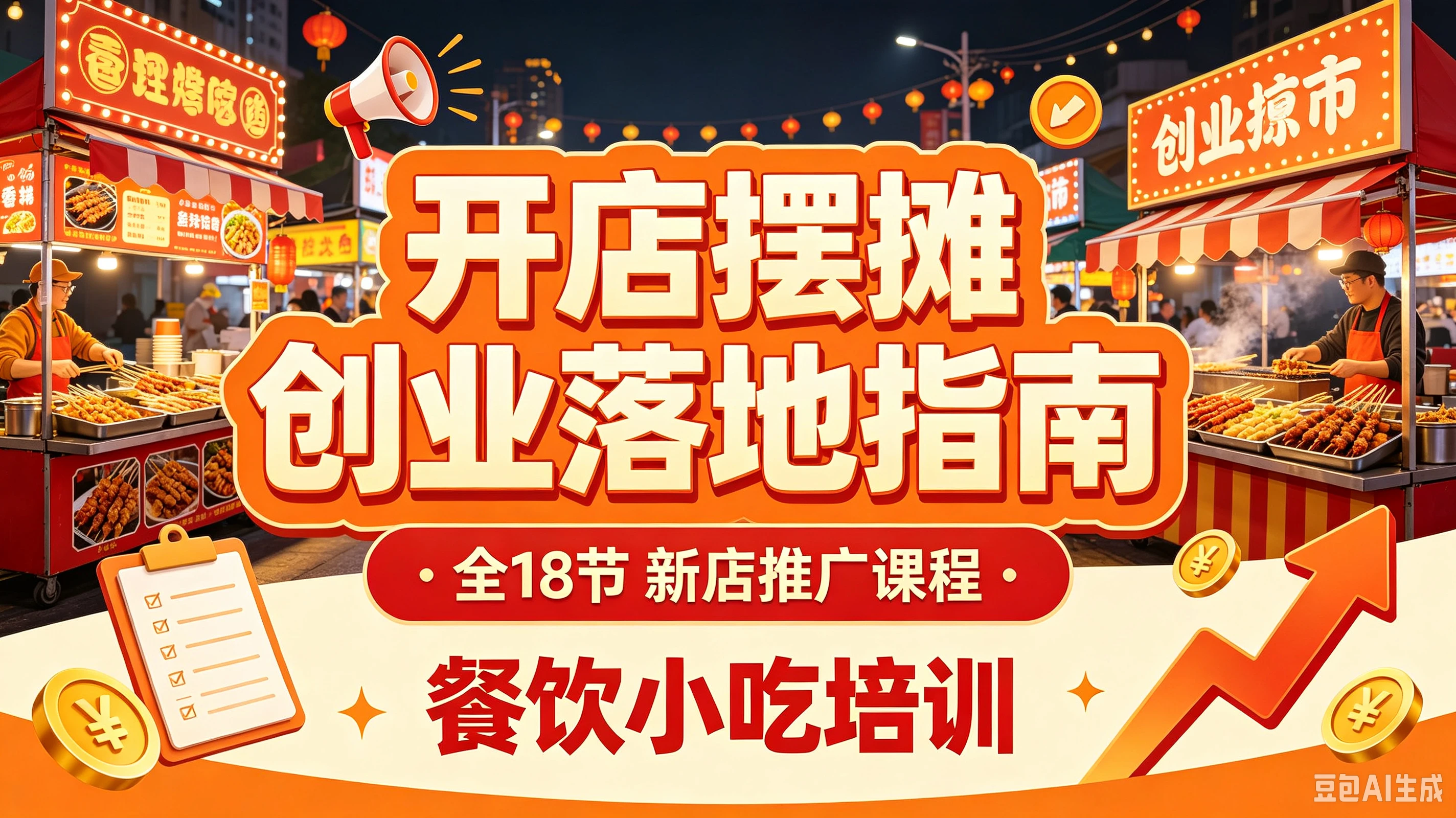 【精】开店摆摊创业落地指南 全18节 新店推广课程 餐饮小吃培训 【精】开店摆摊创业落地指南 全18节 新店推广课程 餐饮小吃培训