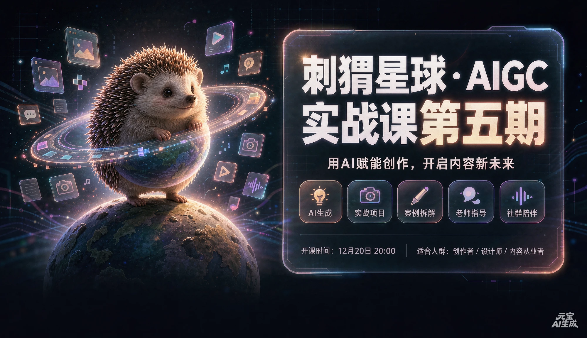 【精】刺猬星球·AIGC实战课第五期，提示词+AI生图+视频+短剧漫剧+社媒运营，从零掌握商业内容与接单变现