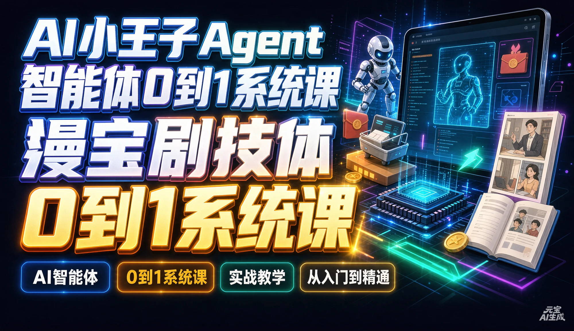 【精】AI小王子Agent智能体0到1系统课，AI智能体实战教学从入门到精通