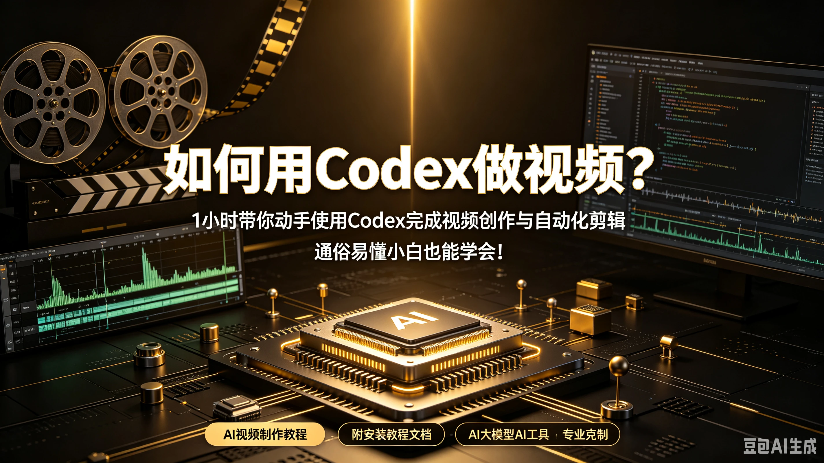 【精】如何用Codex做视频？1小时带你动手使用Codex完成视频创作与自动化剪辑，通俗易懂小白也能学会！AI视频制作教程附安装教程文档AI大模型AI工具