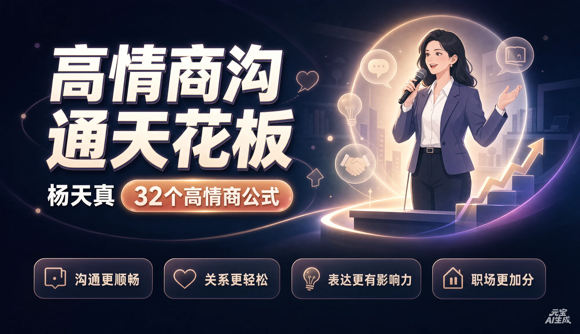 【精】高情商沟通天花板，杨天真32个高情商公式＋100个真实案例｜把会说话变成你的核心竞争力