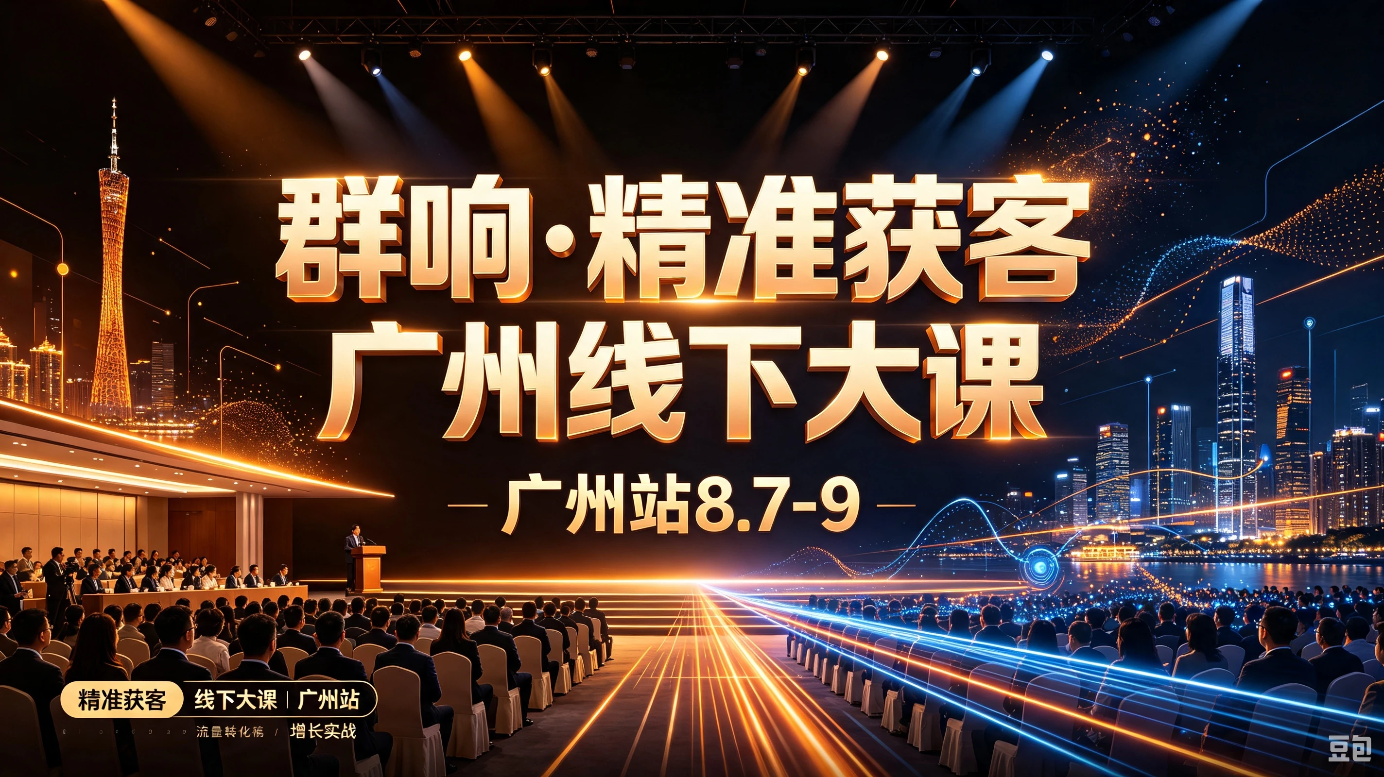 【精】群响·精准获客广州线下大课(广州站8.7-9)｜视频号小红书实操｜公域引流｜私域成交｜现场制作专属获客作战手册