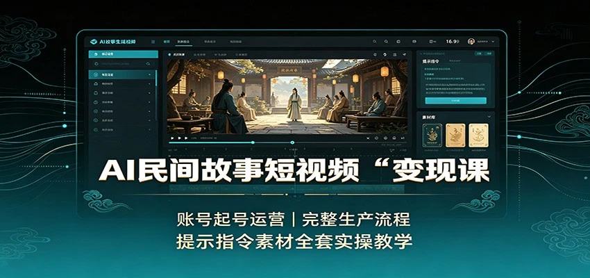 AI民间故事短视频变现课 账号起号运营 完整生产流程 提示指令素材全套实操教学 AI民间故事短视频变现课 账号起号运营 完整生产流程 提示指令素材全套实操教学