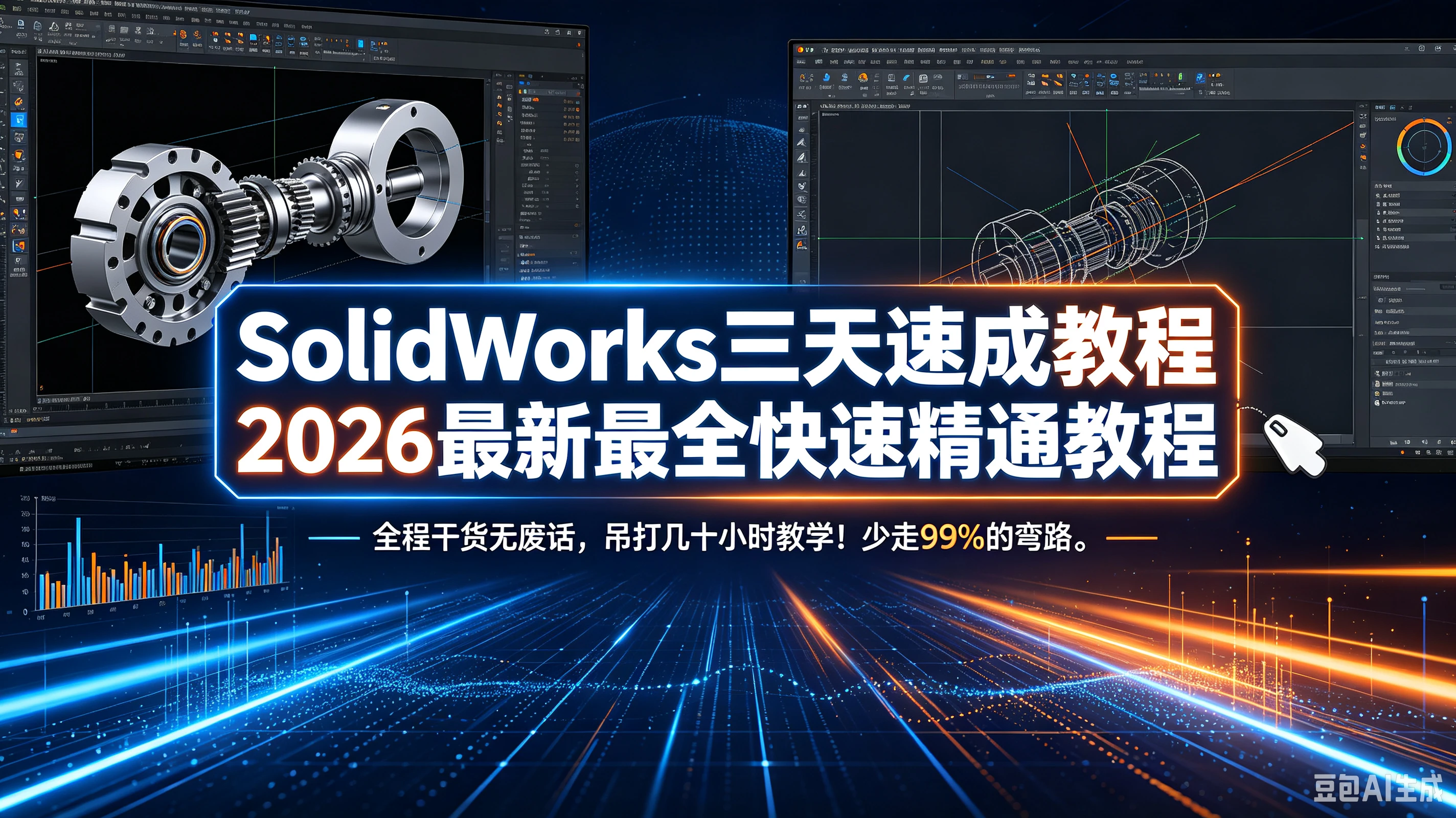 【精】SolidWorks三天速成教程2026最新最全快速精通教程，全程干货无废话，吊打几十小时教学！少走99%的弯路。