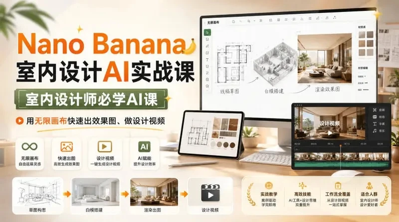 【精】Nano Banana室内设计AI实战课，室内设计师必学AI课