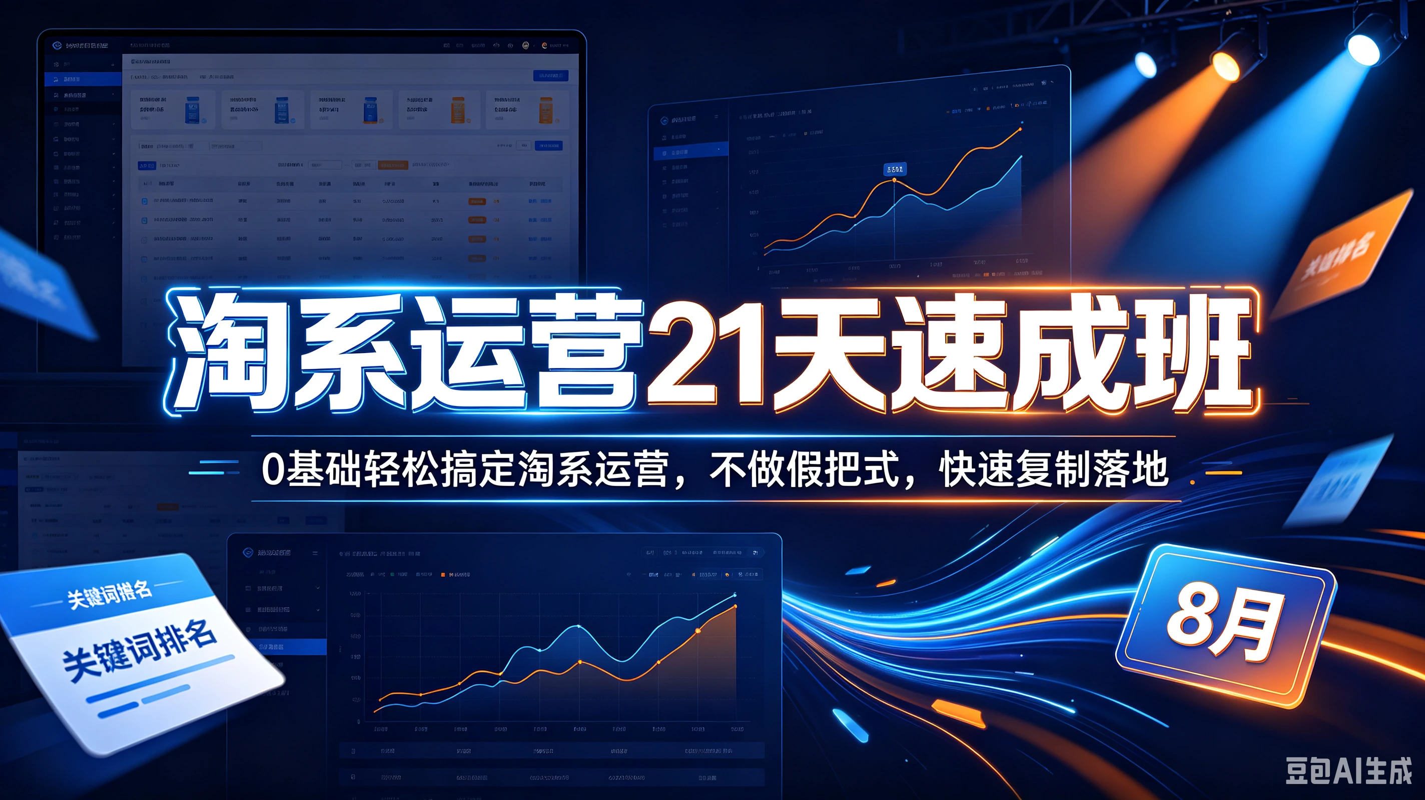 淘系运营21天速成班，0基础轻松搞定淘系运营，不做假把式，快速复制落地 （8月）