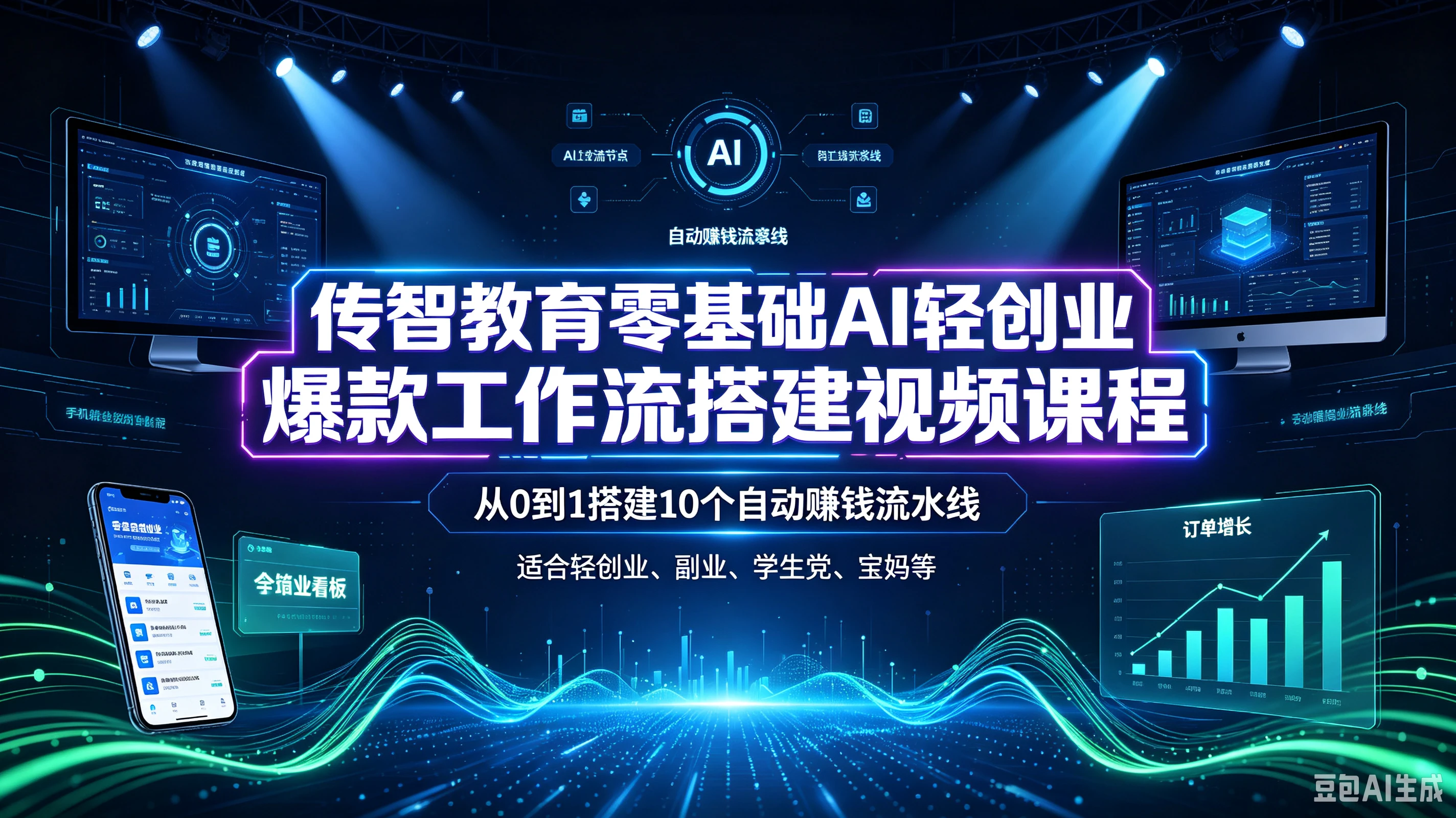 【精】传智教育零基础AI轻创业爆款工作流搭建视频课程,从0到1搭建10个自动赚钱流水线,适合轻创业、副业、学生党、宝妈等 【精】传智教育零基础AI轻创业爆款工作流搭建视频课程,从0到1搭建10个自动赚钱流水线,适合轻创业、副业、学生党、宝妈等