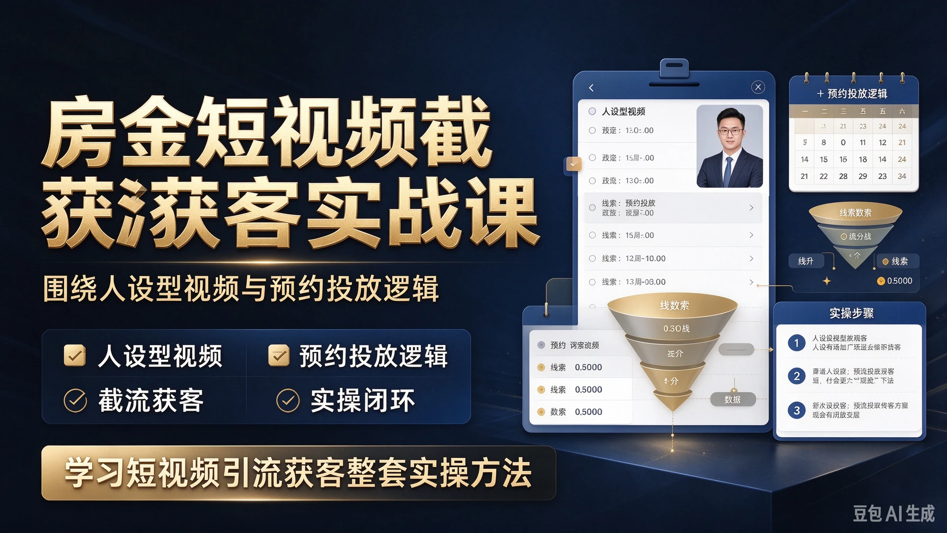 【精】房金短视频截流获客侧重实战落地,围绕人设型视频与预约投放逻辑,学习短视频引流获客整套实操方法 【精】房金短视频截流获客侧重实战落地,围绕人设型视频与预约投放逻辑,学习短视频引流获客整套实操方法