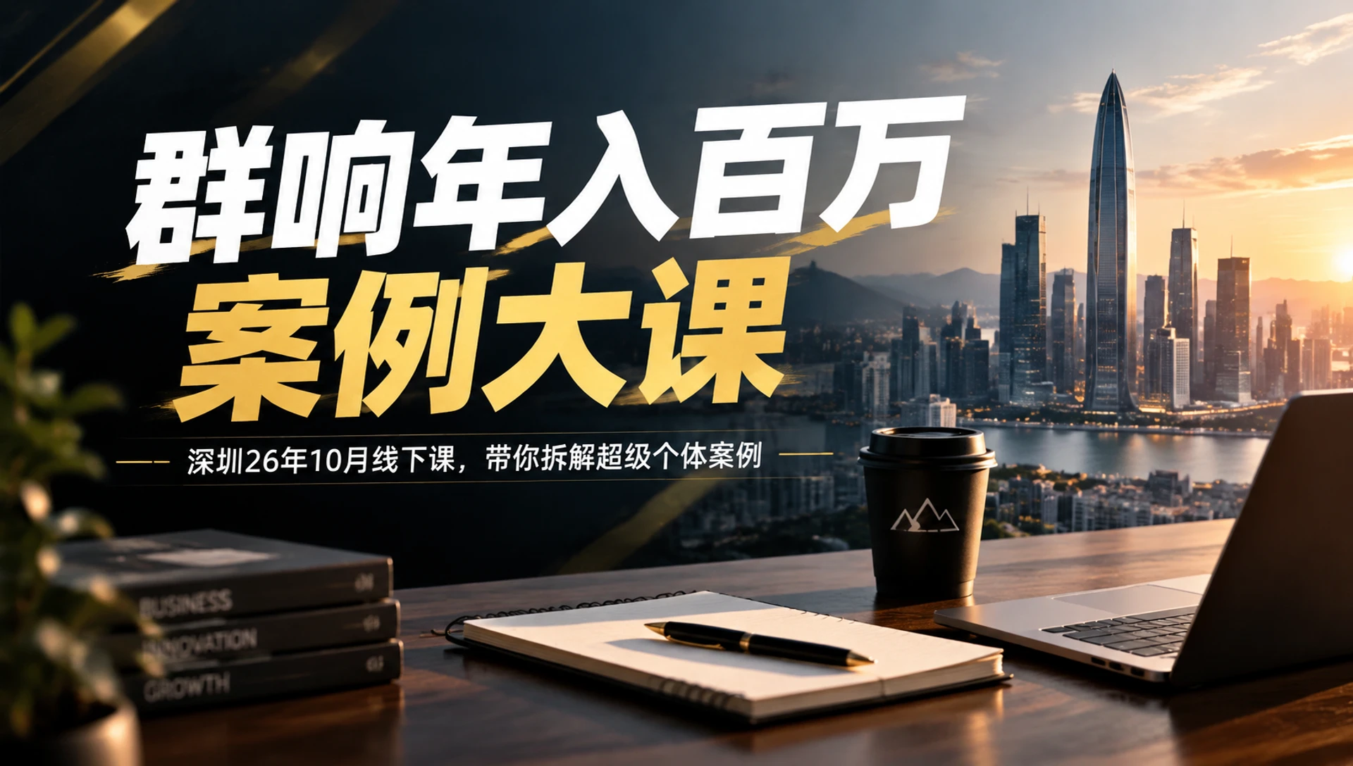 【精】群响年入百万案例大课深圳26年10月线下课，带你拆解超级个体案例