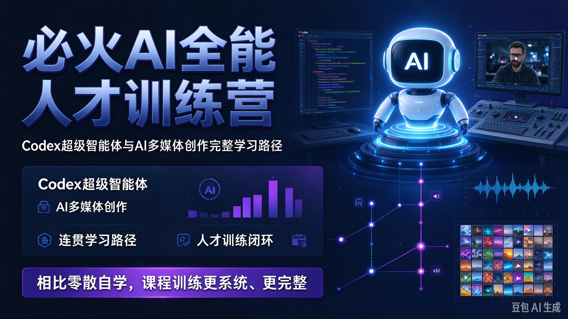【精】必火AI全能人才训练营,课程模块覆盖Codex超级智能体与AI多媒体创作,相比零散自学拥有连贯完整的学习路径-资源之家 【精】必火AI全能人才训练营,课程模块覆盖Codex超级智能体与AI多媒体创作,相比零散自学拥有连贯完整的学习路径-资源之家