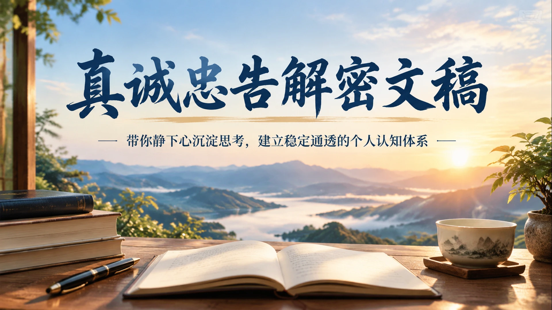 真诚忠告解密文稿，带你静下心沉淀思考，建立稳定通透的个人认知体系