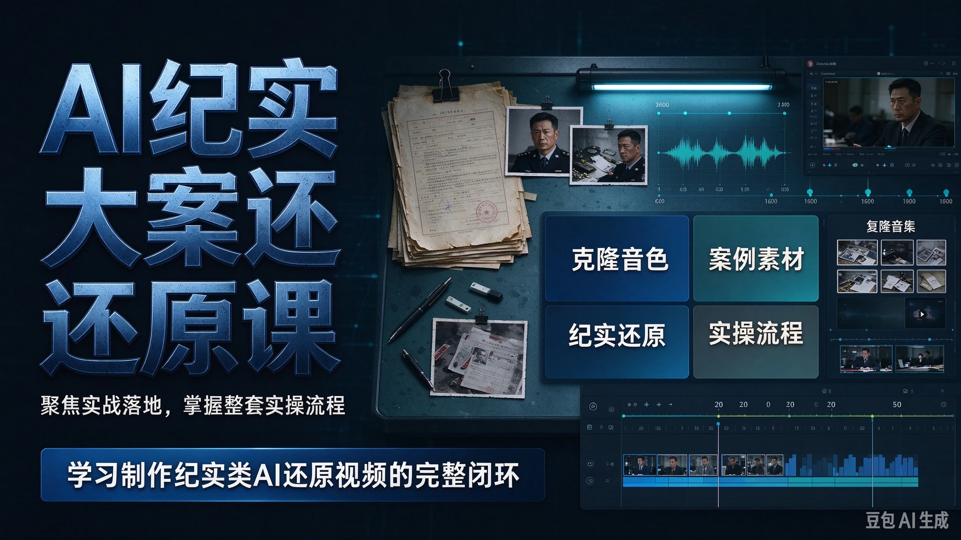 AI纪实大案还原课聚焦实战落地,依托克隆音色与案例素材,学习制作纪实类AI还原视频的整套实操流程-资源之家 AI纪实大案还原课聚焦实战落地,依托克隆音色与案例素材,学习制作纪实类AI还原视频的整套实操流程-资源之家