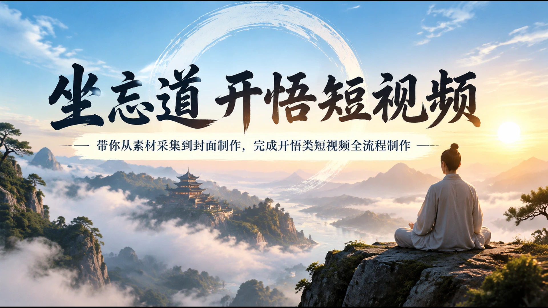 【精】坐忘道开悟短视频，带你从素材采集到封面制作，完成开悟类短视频全流程制作