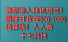 2025最新懒人挂机项目！长久稳定，解放双手！单日收益500+