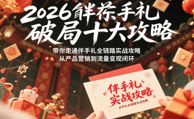【精】2026伴手礼破局十大攻略,带你走通伴手礼全链路实战攻略,从产品营销到流量变现闭环