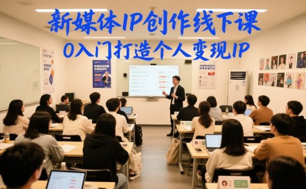 【精】新媒体IP创作线下课,0入门打造个人变现IP