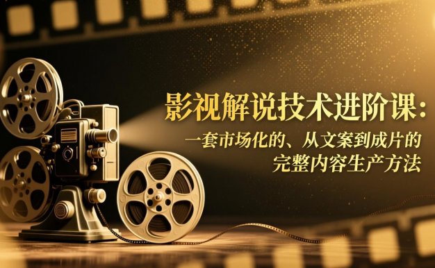 【精】影视解说技术进阶课:一套市场化的、从文案到成片的完整内容生产方法