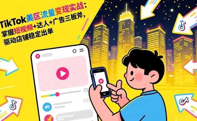 【精】TikTok美区流量变现实战:掌握短视频+达人+广告三板斧,驱动店铺稳定出单