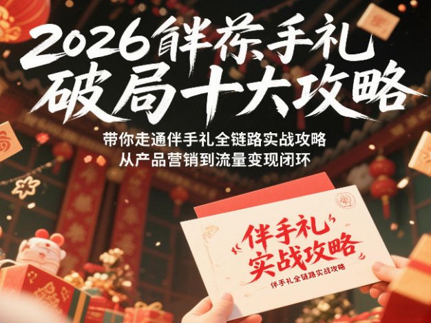 【精】2026伴手礼破局十大攻略,带你走通伴手礼全链路实战攻略,从产品营销到流量变现闭环