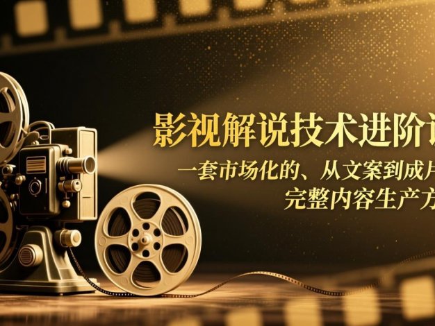 【精】影视解说技术进阶课：一套市场化的、从文案到成片的完整内容生产方法